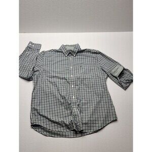 Nautica Men’s Blue/ Green  Plaid Long Sleeve Button Up Dress Shirt Size X-Large
